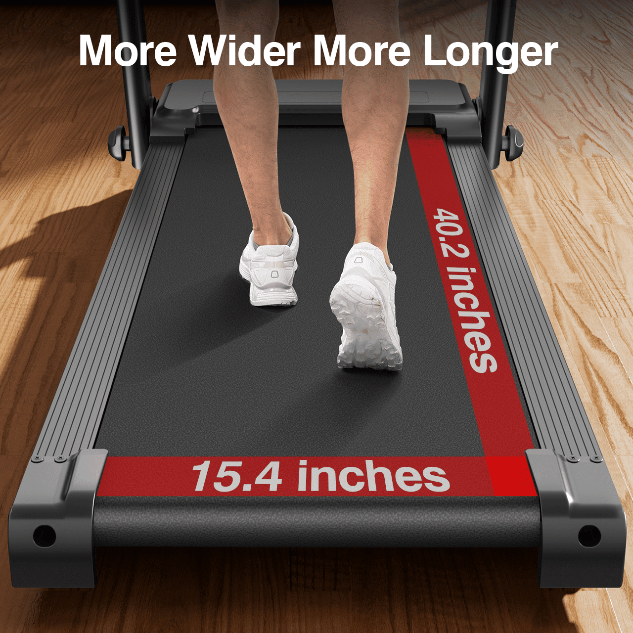 SONITU Quiet 2.5HP Brushless Folding Treadmill, 0.6-7.5 mph Speed, 300 lbs Capacity, SPAX App Compatible for Home