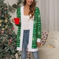 thumbnail image 4 of Cardigan de Noël à Col Ouvert pour Femmes, Manches Longues, Tricoté, P-2TG, 4 of 11