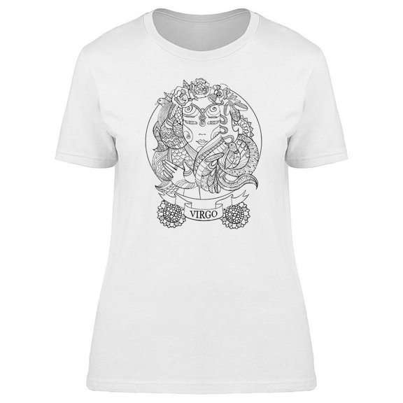 Virgo Zodiac Zen Style T-Shirt Women -Image by Shutterstock, Female Small