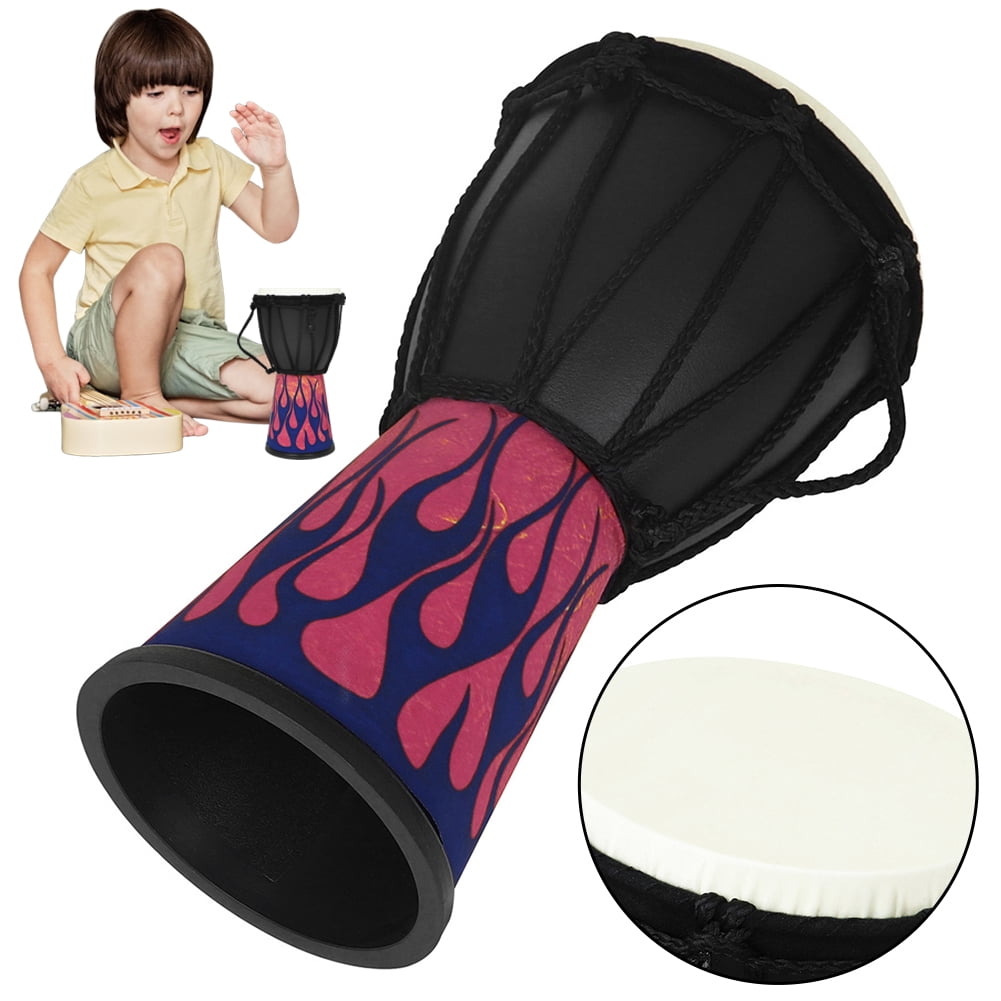 BLEEUS 4 In African Drum Djembe Drum Professional Drum For Parties (Blue Flame) Musical Instruments Supplies (Blue Flame)