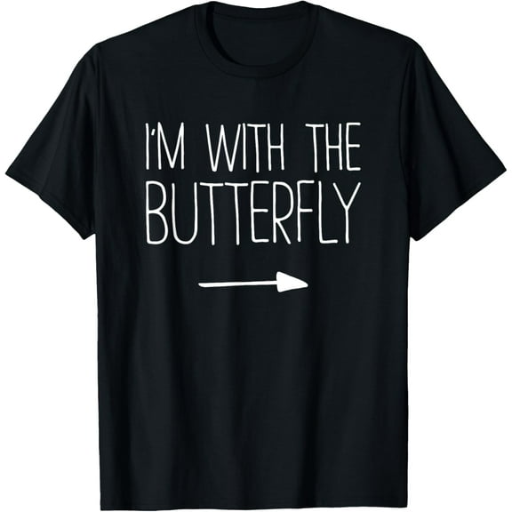 I'm With The Butterfly Shirt Adult Kids Men Women Costume T-Shirt