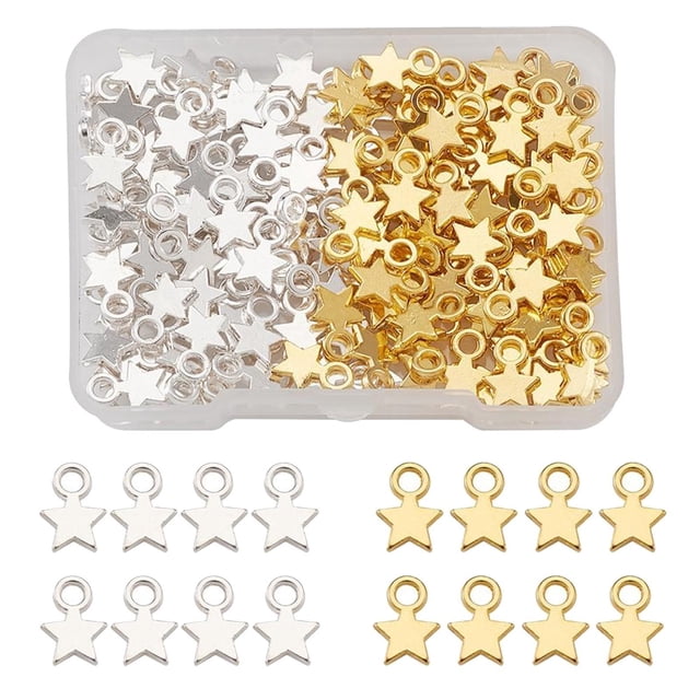 160pcs Zulema do estrella colgante joyería llavero haciendo Dorado y Plata