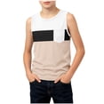thumbnail image 2 of Asxite Toddler Boys Tank Top Contrast Color Pocket Sleeveless Crew Neck Casual Summer Blouses 3-14Y, 2 of 6