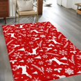 thumbnail image 3 of Red Christmas Area Rug 3x5 Washable Rug Non Slip Xmas Snowflakes Winter Pine Tree Deer Large Area Rug Indoor Floor Carpet for Entryway Bedroom Kitchen Living Room Home Office Dining Room Nursery, 3 of 8