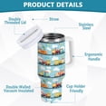thumbnail image 2 of Yayeee 30oz Stainless Steel Tumbler with Straw and Handle Double-Wall Insulated Travel Water Bottle, Cartoon Train Pattern, 2 of 8