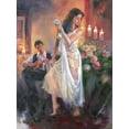 thumbnail image 2 of Noches, Fernando 11x14 Black Ornate Wood Framed with Double Matting Museum Art Print Titled - The Boy with Dancing Girl, 2 of 4