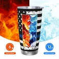 thumbnail image 5 of Daiia Thin Blue Line Flag Printed 20oz Insulated Coffee Cup with Straw Topper, Fully Spill Proof Travel Coffee Mug, Stainless Steel Tumbler for Work Home Outdoor Car-Without Straw, 5 of 8