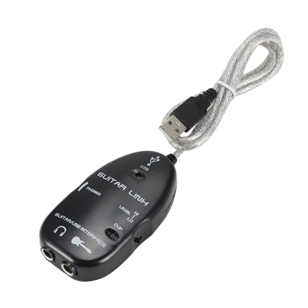 White Guitar to USB Interface Link Cable Audio Adapter Connector Recorder for PC//Computer