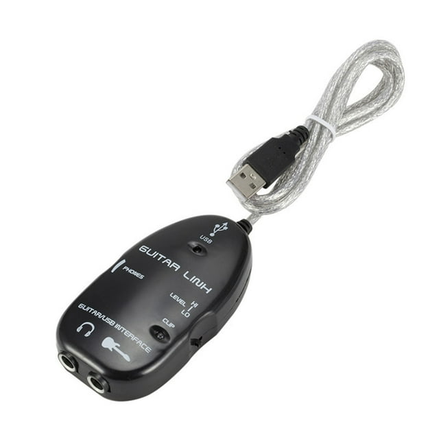 Guitar to USB Interface Link Cable Adapter Audio Connector Recorder for PC/Computer