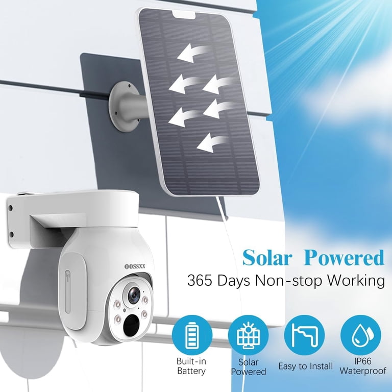 防犯カメラ Smart PTZ Outdoor Solar Battery Camera XS8 Pro - HD 4G Solar Powered Rotating Security Surveillance