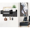 thumbnail image 4 of Porta Llaves para Pared, Estante con 6 Ganchos y organizador de correo, Decoración Moderna Portallaves de Pared, Para Guardar Cartas, Revistas y Paraguas (Negro), 4 of 4