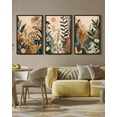 Drsoum Large Bohemain Flower Wall Decor 24x36in3pcs Black Framed