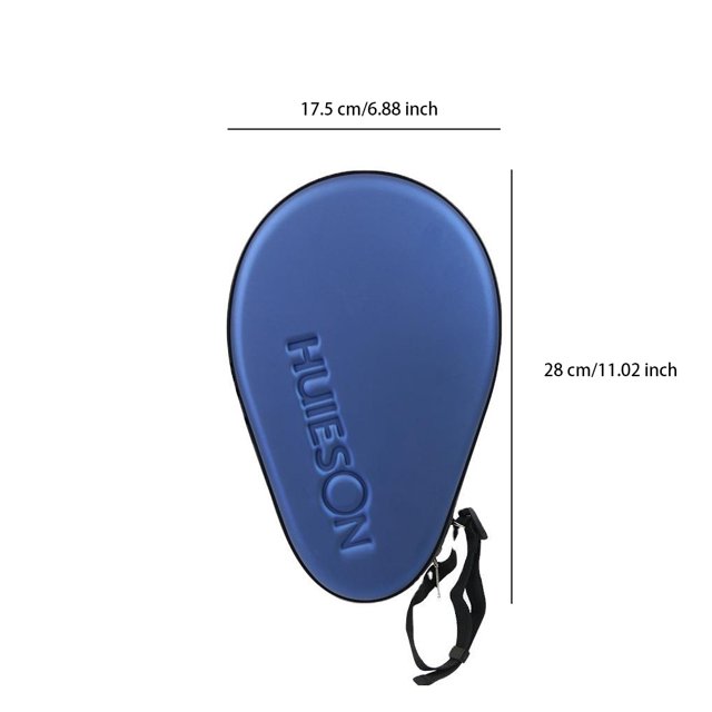 Xingzhi Universal Table Tennis Rackets Protective Case Waterproof Impact Proof Zipper Closure Racquets Storage Bag Pouch PU Leather Blue