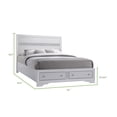thumbnail image 2 of JERFIT White Queen Storage Bed with Drawers, Wood Platform Bed Frame with Upholstered Headboard, No Box Spring Needed, Traditional Style, 2 of 7