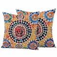 thumbnail image 2 of Pack of 2 Outdoor Pillow Covers 16x16 Inch Waterproof Colorful Boho Throw Pillow Covers,Decorative Couch Pillow Shams Protectors Watercolor Abstract Geometric Patio Garden Pillowcases Cushion Covers, 2 of 8