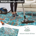 thumbnail image 5 of Retro Middle Century Outdoor Rug for Patio/Deck/Porch, Non-Slip Large Area Rug 5 x 8 Ft, Rustic Bohemia Style Aztec Blue Indoor Outdoor Rugs Washable Area Rugs, Reversible Camping Rug Carpet Runner, 5 of 8