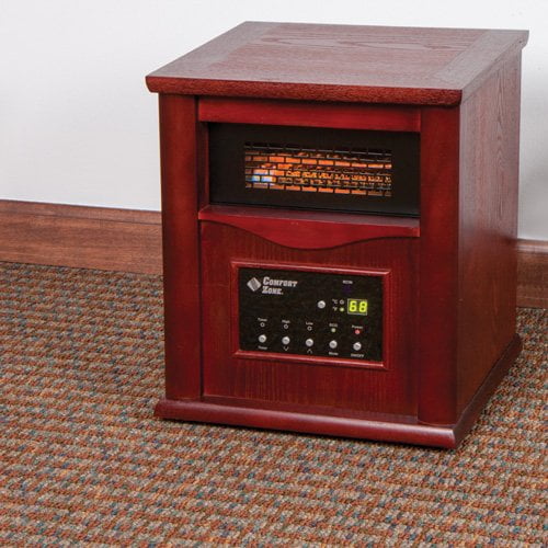Comfort Zone Classic Wood Infrared Heater, Cherry
