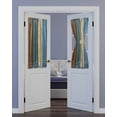 thumbnail image 2 of Blue Beige Board Blackout Curtains French Door Curtains for Door Window, Vintage Wood Grain Privacy Drapery for Patio/Sidelight Doors, 1 Panel with Tieback, 54 x 40 Inches, 2 of 6