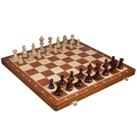 European Wooden Handmade Game Wegiel Chess Set Consul Chess Pieces and Board 