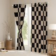 thumbnail image 3 of Castle Fairy Geometric Grid Plaid Black Out Curtains for Kids Children Teens,Vintage Aesthetic Curtains Pack of 2 (42x63 Each),Black Brown Bedroom Curtains,Microfiber Bedroom Decor, 3 of 6