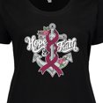 thumbnail image 4 of Inktastic Multiple Myeloma Hope and Faith with Anchor Ribbon and Roses with White Outline Women's Plus Size T-Shirt, 4 of 5