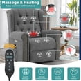 thumbnail image 4 of MEETWARM Power Swivel Rocking Glider Recliner Chair with Heat and Vibration, Electric Rocker Nursery Reclining Chair, Wingback Tufted Upholstered Recliner for Living Room, Type-C & USB Ports (Grey), 4 of 8