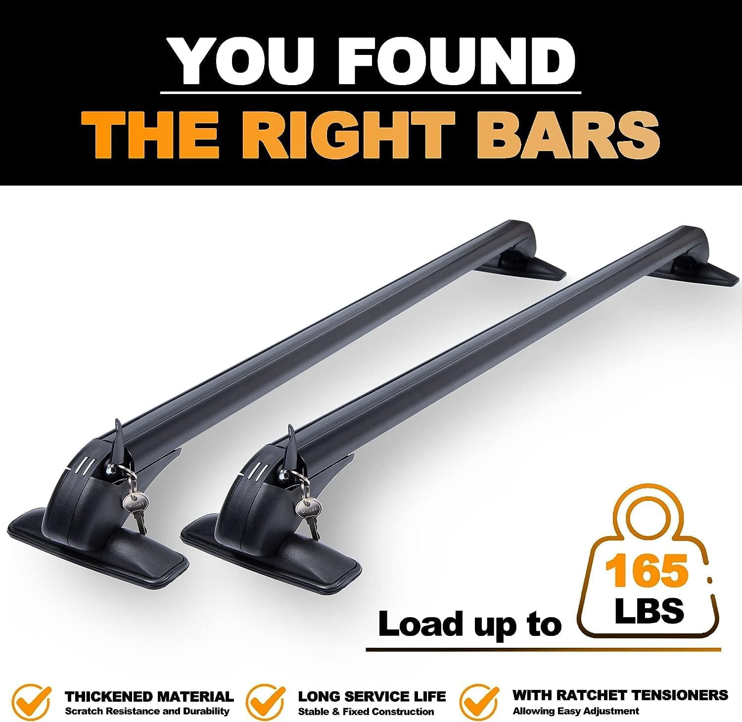 Roof Rack, Car Top Roof Rack Cross Bar Luggage Carrier Adjustable Window Frame Black Roof Bars (43.3'')