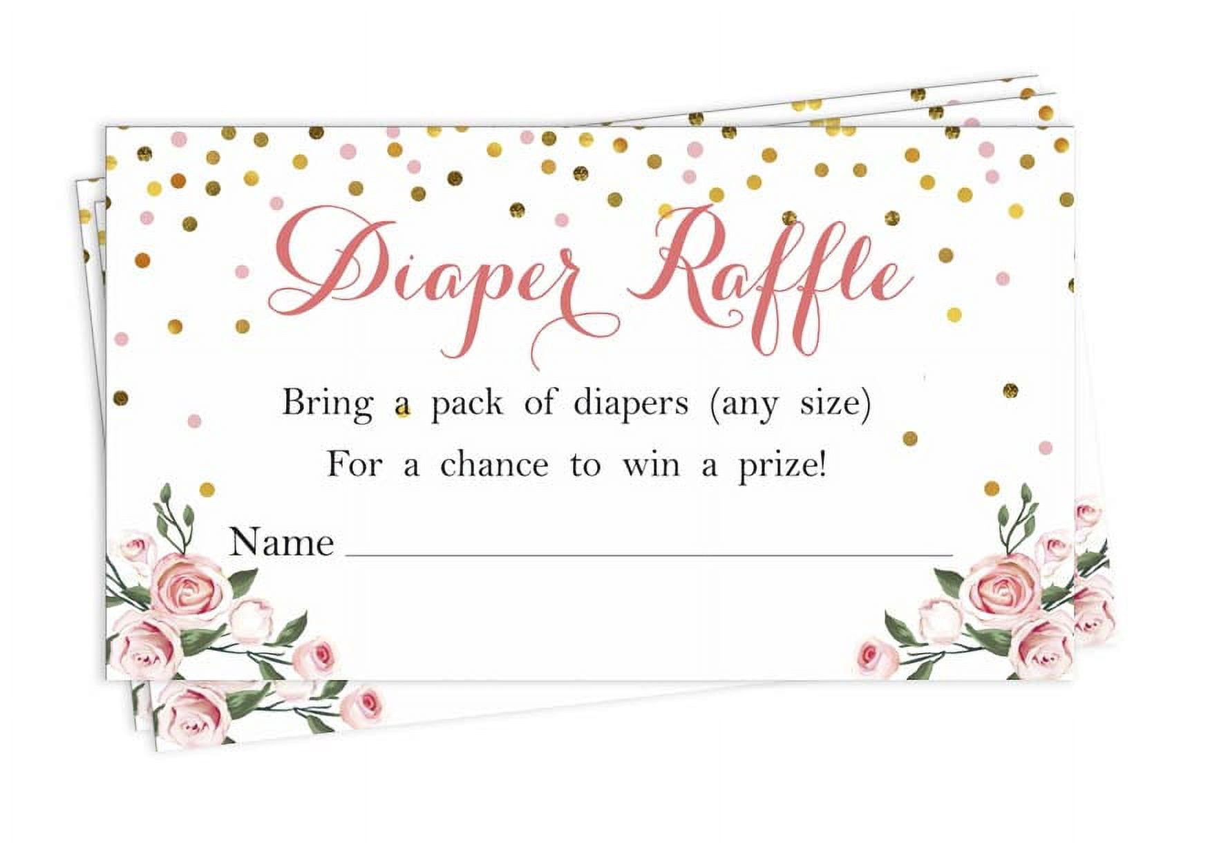 Inkdotpot 30Gender Reveal Baby ShowerDiaper Raffle Ticket Lottery Insert Cards Supplies Games For Baby Shower Party Bring A Pack Of Diapers To Win Favors Gifts And Prizes