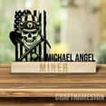 thumbnail image 2 of Craftnamesign Custom Wooden Coal Mining Desk Name Plate, Miner Metal Nameplate for desk, 2 of 5