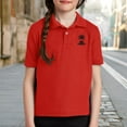 thumbnail image 2 of XQYLOS Tween Boys Girls Aestheti𝐜 Lapel Neck Shirt Short Sleeve Cross Print Tennis School 𝐔niform Collared Tops, 2 of 8