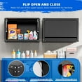 thumbnail image 4 of Pataku Garage Wall Cabinet with Up-Flip Doors, 31“W Hanging Steel Wall Storage Cabinet with Pegboard, Black Metal Wall Mounted Cabinet for Bathroom, Kitchen, Home(20 ”H x 13”D), 4 of 17