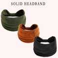 thumbnail image 3 of Diademas para mujer, banda ancha para el cabello, 3 uds., bandas para el cabello para envoltura de cabeza de yoga deportiva de color sólido, 3 of 5