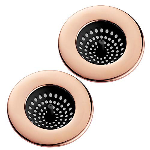 Kitchen Sink Drain Strainer Blush Easy to Clean Silicone Drain Basket with Copper Rim COOK with COLOR Sink Strainer
