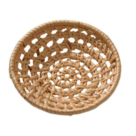 

Ochine Bread Fruit Basket Rattan Bread Basket Round Hand-Woven Tea Tray Food Serving Platter Dinner Parties Coffee Breakfast For travel and home