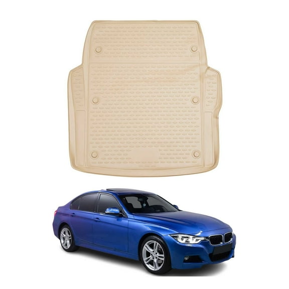 OMAC Cargo Mats Liner for BMW 3 Series F30 Sedan 2012-2019 Rubber TPE Beige 1Pc
