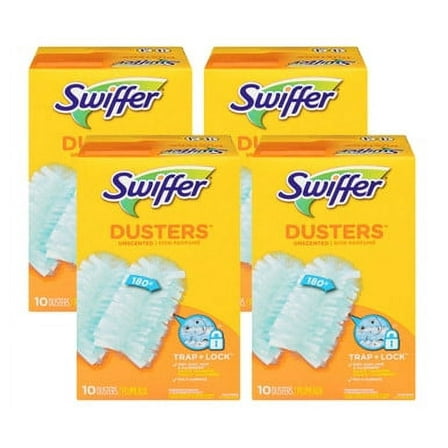 Swiffer Duster 180 Refill Unscented 10-Pack for Dust-Free Living(4/Case)