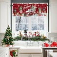 thumbnail image 2 of Merry Christmas Gnome Curtain Valance for Kitchen Windows,Red Farm Truck Rod Pocket Valances Window Toppers,Xmas Tree Gift Short Curtains for Bathroom Bedroom, 2 of 6