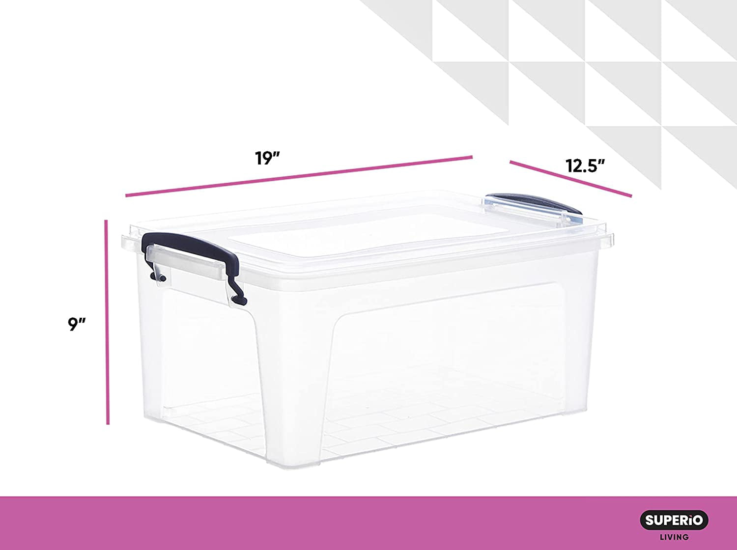  Really Good Stuff Small Clear Plastic Stackable Storage Tubs  with Locking Lid – Red Handles Lock Lid in Place – Hold Supplies,  Manipulatives and More in Classroom or Home, 8”x4”x5” (Set