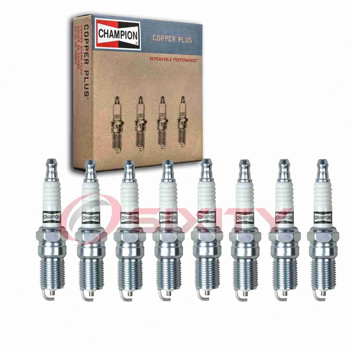 8 pc Champion 13 Copper Plus Spark Plugs for 41-600 41-601 41-606 7980 7982 82300320 AGSF42C6 AWRF32-5 HR8DCX HR9DCY HR9LCX R42CLTS6 R42LTS6 R43NTS6 R44LTS6 R44LTS6K R45LTS6 R45LTS6K RS14YC6