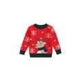thumbnail image 1 of FOCUSNORM Pull de Noël Unisexe pour Enfants, Imprimé Flocon de Neige Cerf Col Rond Manches Longues Tricot, 1 of 8