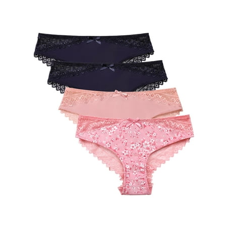 

Anwell Women s Floral Mesh Hipster Panties Assorted Underwear 4-Pack