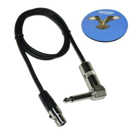 Ta5f Connector - HQRP 4-Pin Mini Connector (TA4F) to Right-Angle 1/4-Inch Connector Instrument Cable for Shure WA304 Replacement plus HQRP Coaster