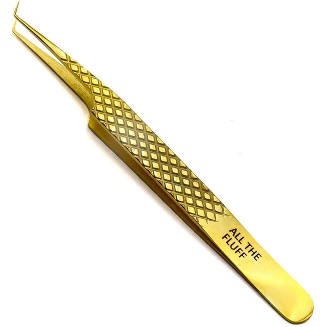 LLBA Lash Tweezer Professional Volume False Lash Application Tool | Multi Shapes & Purposes Tweezers | Non-Slip Grip Tweezers for Volume, Isolation & Classic Lashes (Gold, All The Fluff Volume)