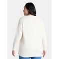 thumbnail image 3 of Terra & Sky Women's Plus V Neck Tunic Sweater, Lightweight, Sizes 0X-5X, 3 of 5