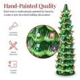 thumbnail image 3 of Best Choice Products Ceramic Christmas Tree, 21in Hand-Painted Holiday Decor w/Multicolor LED Lights  Green, 3 of 8