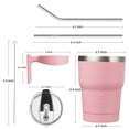 thumbnail image 3 of BJPKPK Vaso con asa de 10 oz, Vasos aislados con Tapa y Pajita, Tazas de Viaje Reutilizables de Doble Pared de Acero Inoxidable, Rosa Claro, 3 of 5