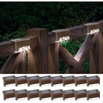 Otdair Solar Deck Lights, 16 Solar Step Lights Waterproof LED Solar Stair Lights, Outdoor Solar Fence Lights for Deck, Stairs, Step, Yard, Patio, and Pathway