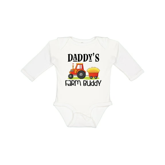 Inktastic Daddy Farm Buddy Cute Tractor Boys or Girls Long Sleeve Baby Bodysuit