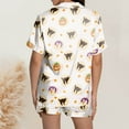thumbnail image 2 of Halloween Pajama Set Women Buttery Breathable Ghost Graphic Short Sleeve Button Down Shirts and Shorts Relaxed Fit 2 Piece Sleepwear Cute Pj Sets Woman, 2 of 6