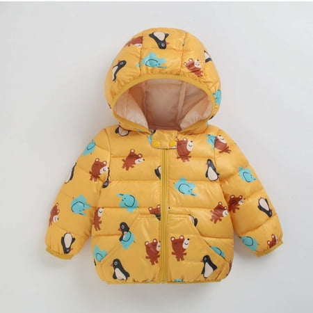 

New Year New You 2022! on Clearance Hesxuno Toddler Kids Baby Hooded Jacket Cartoon Coat with Warm Winter Hoodies Outwear Baby Essentials